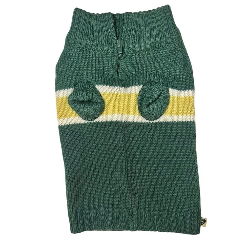 CR97 Dog Sweater - Green/white/yellow - 8 x 13